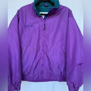 Vintage Women's Columbia Fleece Lined Bomber / Puffer in Purple / Teal Liner SZL